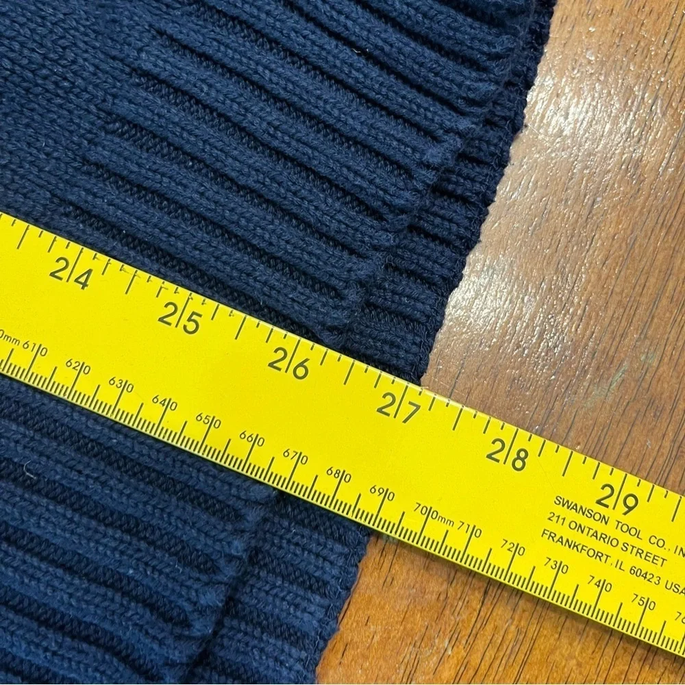 Eddie Bauer 100% cotton cable knit navy sweater size large tall - Picture 5 of 7